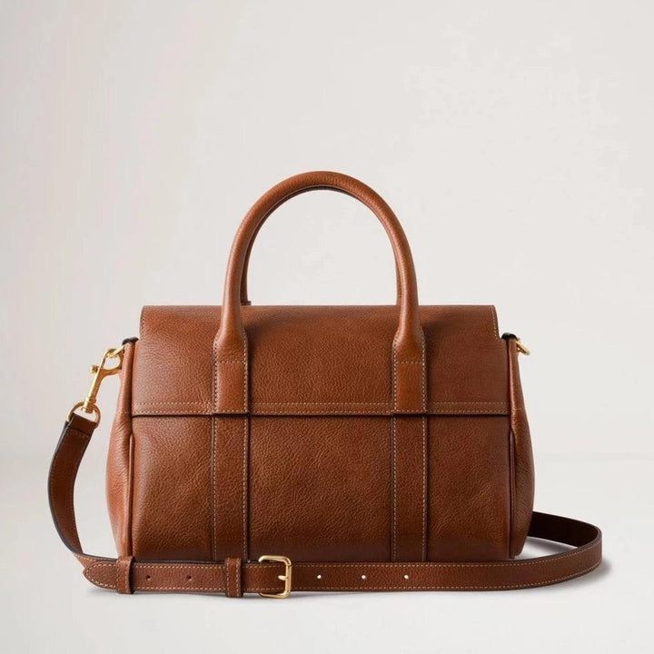 Mulberry Klein Bayswater Schulranzen NVT Handtasche aus Eichenholz aus braunem Leder mit Schultergurt, Modell HH9220275G110.
