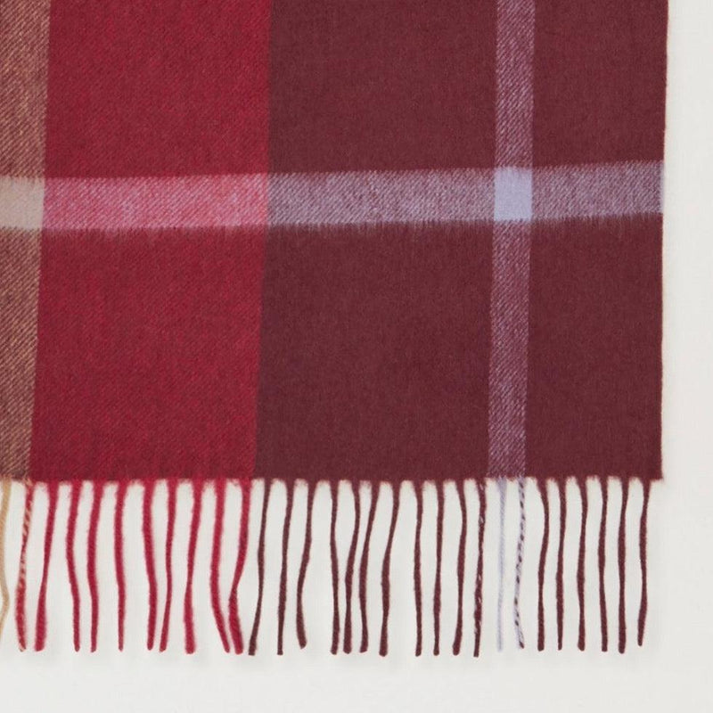 Mulberry Small Check Merino Wool Scarf Black Cherry - Dark Gold - Tørklæder - VS4319/890K561