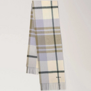 Mulberry Small Check Merino Wool Scarf Eggshell & Olive Schal