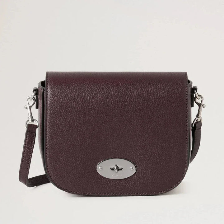 Mulberry Klein Darley Satchel Small Classic Grain Black Cherry, Umhängetasche aus dunklem kirschfarbenem Leder, Modell RL4957205K560