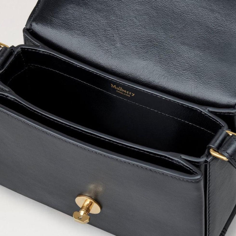 Mulberry Small Lana Top Handle Black High Gloss Leather - Mulberry Lana - HH9268/615A100