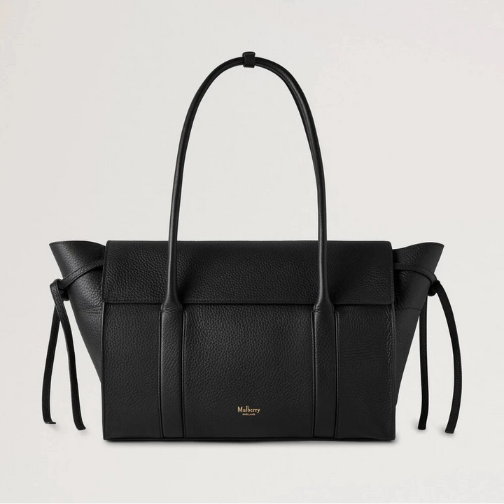 Mulberry Weich Bayswater Schwarze Heavy Grain, große schwarze Ledertasche mit breiten Griffen, Modell HH9721736A100.