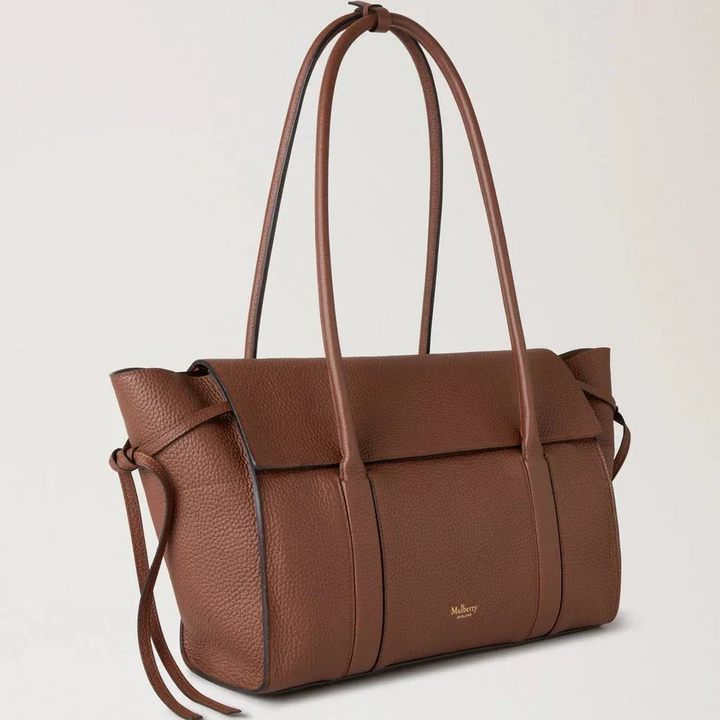 Mulberry Weich Bayswater Helle Eichen-Handtasche mit starker Narbung aus braunem Leder mit langen Doppelriemen, Modell HH9721736G222