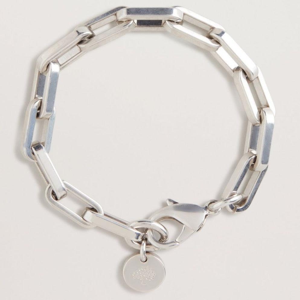 Mulberry Softie-Armband aus silberfarbenem Messing, Kettenarmband mit Anhänger, Modell qb2398000d130-001-1.