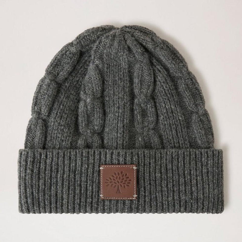 Mulberry Softie Chain Cable Beanie Charcoal - Accessories - VH4122/996C110
