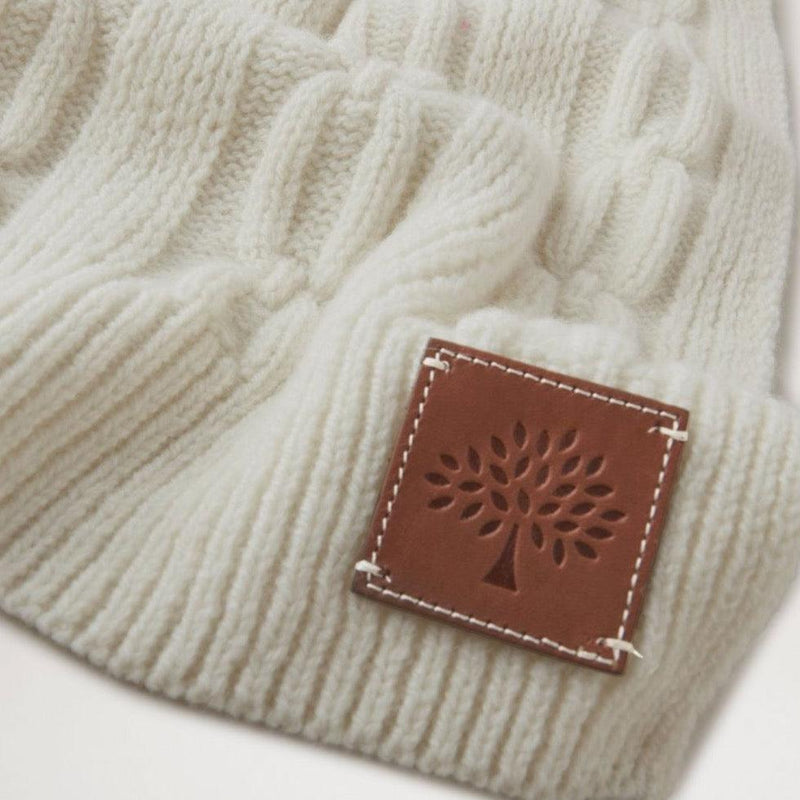 Mulberry Softie Chain Cable Knit Scarf Ecru - Tørklæder - VS4760/969H135