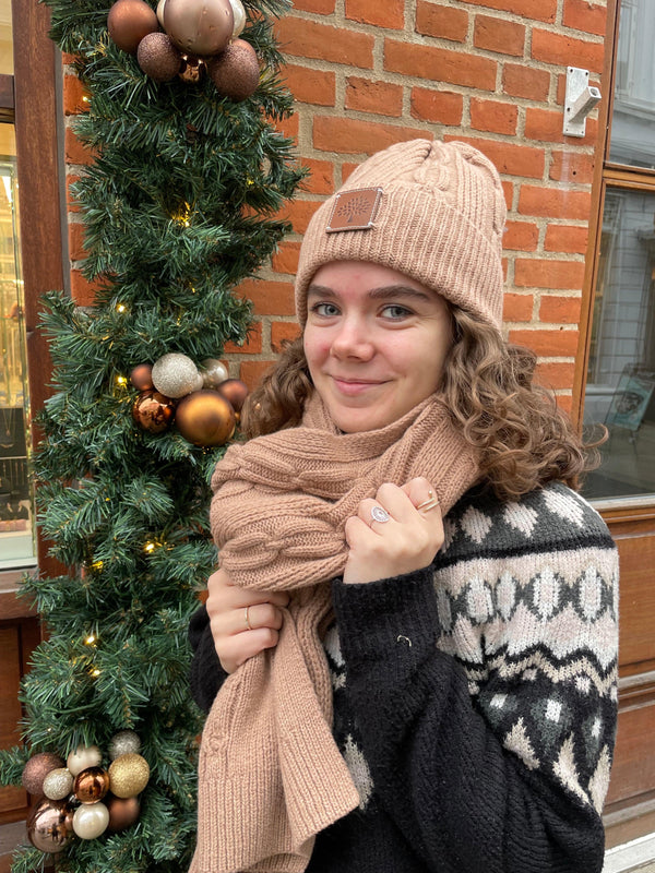 Mulberry Softie Chain Cable Knit Scarf Maple - Tørklæder - VS4760/969E631