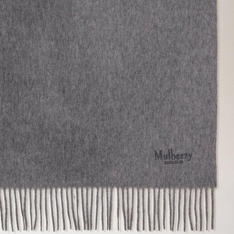 Mulberry Solid Merino Wool Scarf Grey Melange - Tørklæder - VS4240/947C601