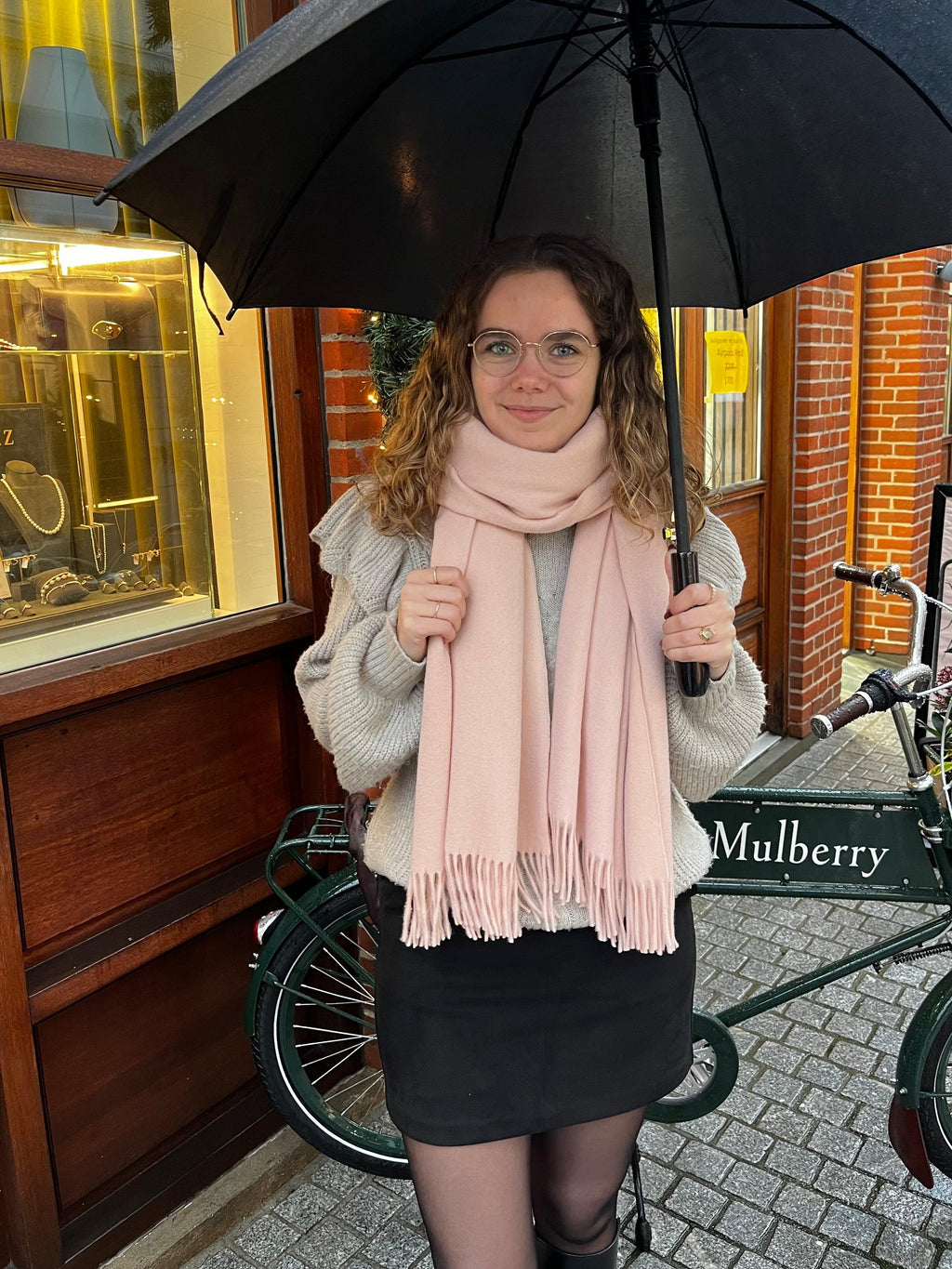 Mulberry Solid Merino Wool Scarf Rosewater - Tørklæder - VS4240/947J633