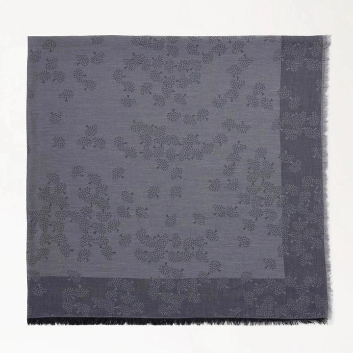Mulberry Tamara Square Charcoal 140 cm Schal mit dezentem Muster in Grautönen. Modell VS4637705C110.