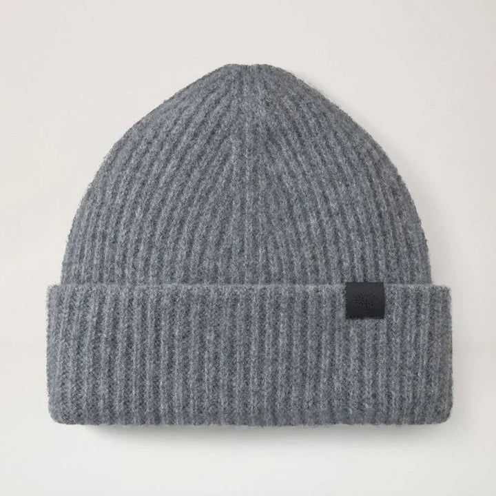 Mulberry Tree Chunky Wool Beanie dunkelgrau aus gerippter Wolle mit gefaltetem Rand, Modell VH4157153C912-1