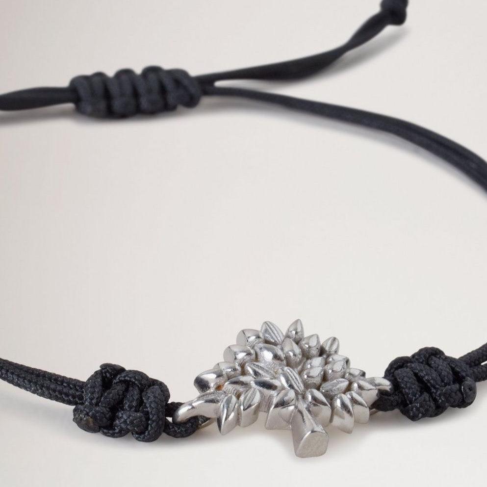 Mulberry Tree Cord Bracelet - Black Sterling & Silver - Accessories - QB2392/000A100