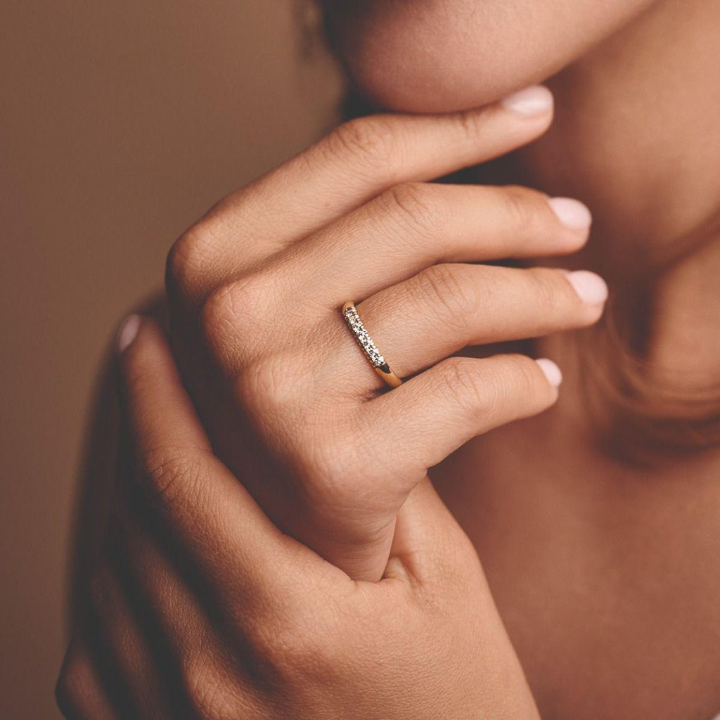 Nuran 14kt Champagne Diamant Ring A3088-014 - Ringe - A3088-014RG-001