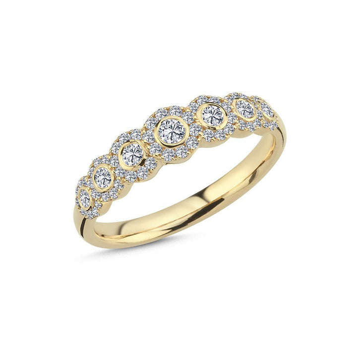 Nuran 14kt Duchess Ring 0,57ct W/SI A2450-057-RG-001-1 in Gold mit runden Diamanten in einem eleganten Muster, Modell A2450-057-RG-001-1
