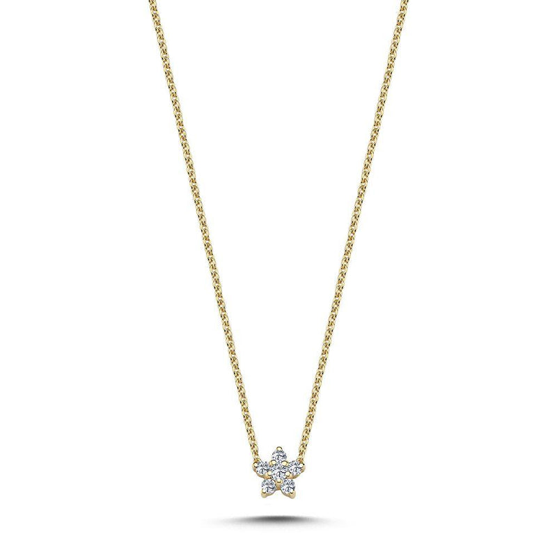 Nuran Stella 14 kt. Guld Halskæde m. Diamantstjerne 0.11ct W.Si - Halskæde - V2440-011RG