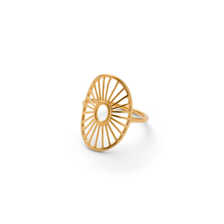 Pernille Corydon Daylight Signature Open Sunburst Design vergoldeter Ring, Modell R-572-GP-001