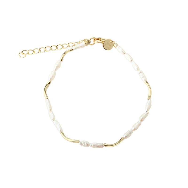 Aqua Dulce Alura Weißes Armband aus vergoldetem Silber