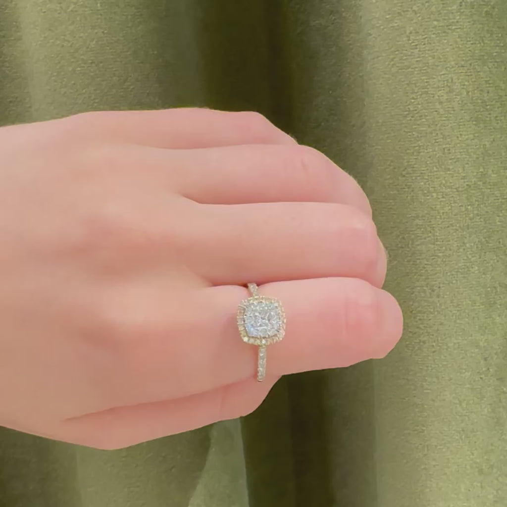 Mads Z Stellaire 14kt Cushion Ring 0.65ct W.Si