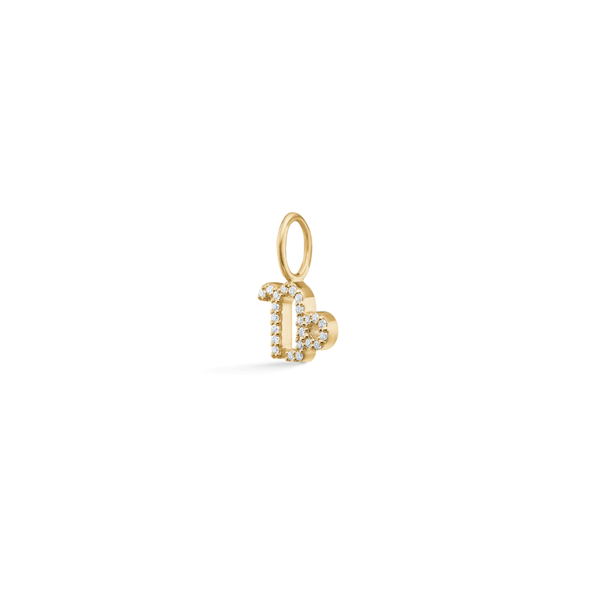 RO Copenhagen My Zodiac Sternzeichen-Diamantanhänger in Gold mit klaren Diamanten. Modell p114y4-002-1.