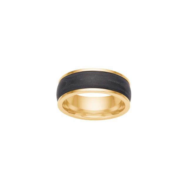 Son of Noa Carbon Eye Ring aus IP-Goldstahl mit schwarzem Carbon-Detail, Nahaufnahme, Modell 108400728-001