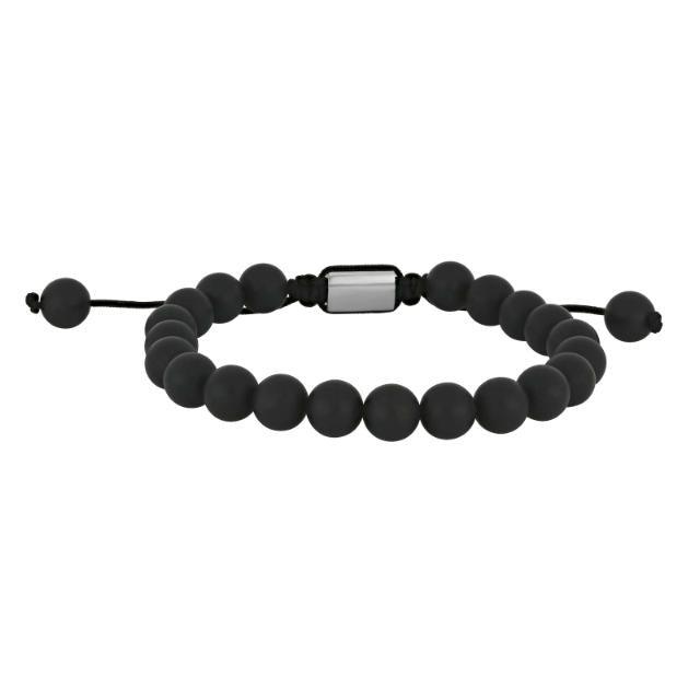 Son of Noa Stone Armband mit schwarzen, matten Perlen und verstellbarer Kordel, Modell 80890262700