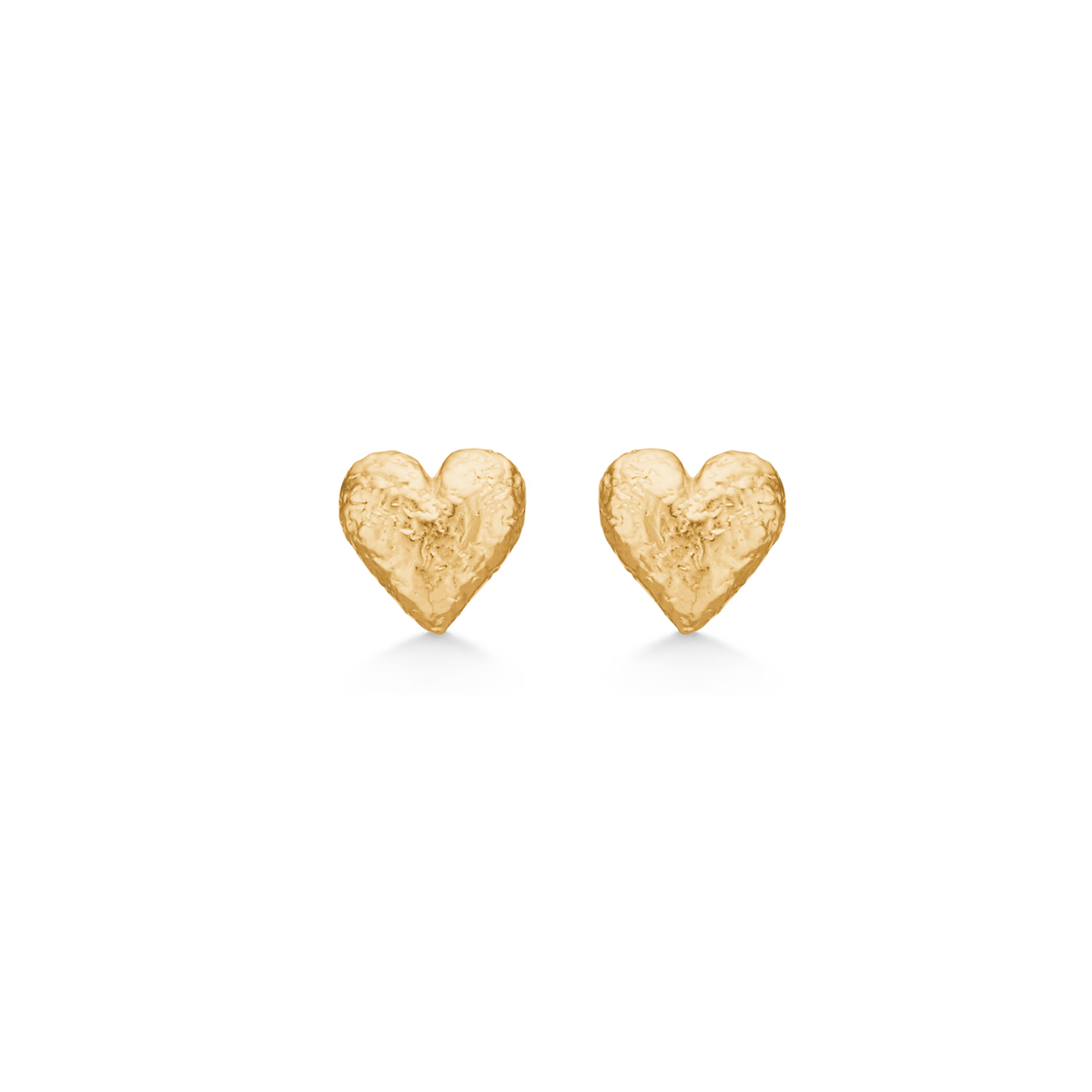 studio-z-amour-heart-earrings-in-gold-platted-silver, feiner Herzohrring aus vergoldetem Silber mit mattem Finish. Modell 7210357.