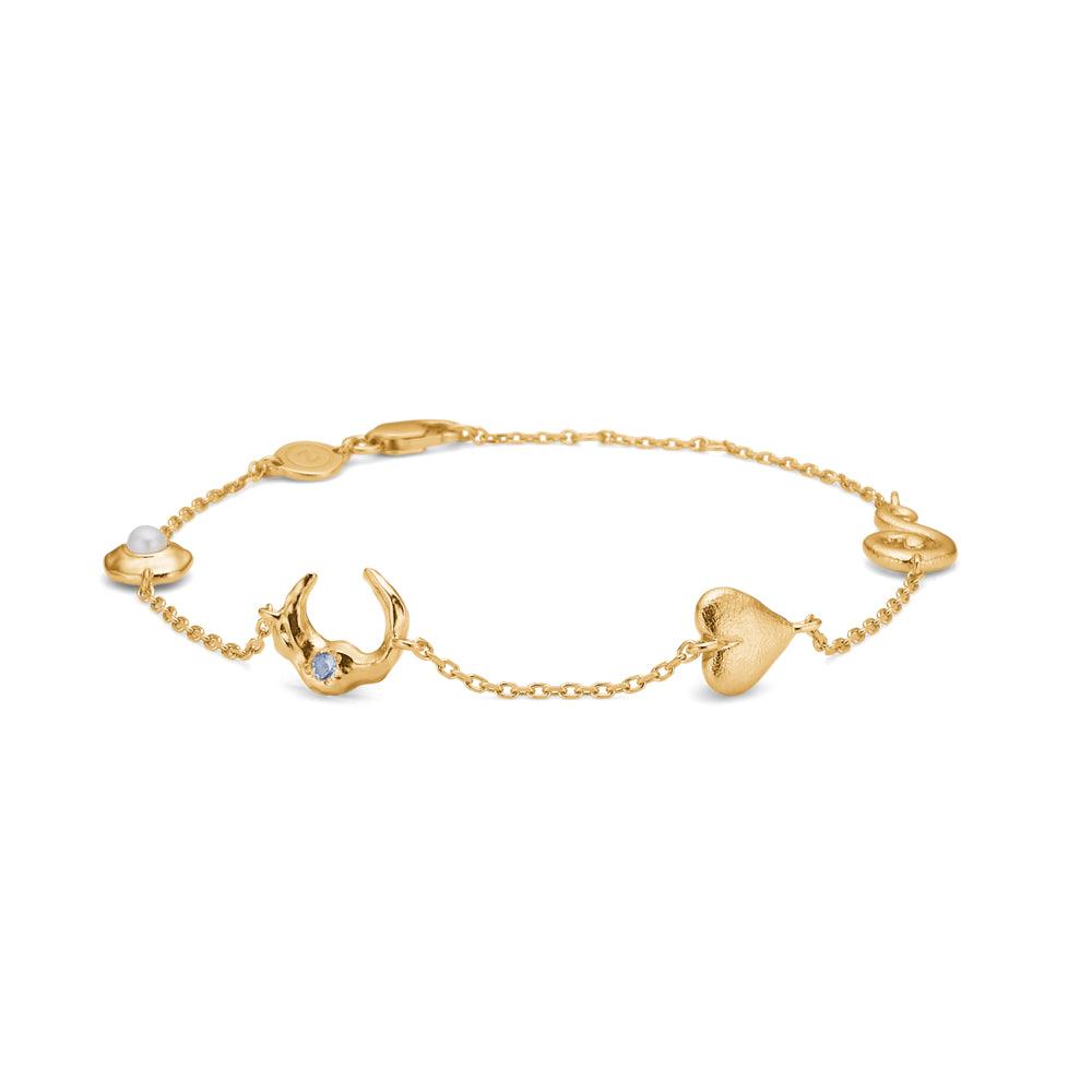 Studio Z Cascade Forgyldt Armbånd m. Hjerte - Armbånd - 7257875