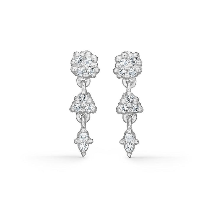studio-z Cluster-Silberohrringe mit Zirkonia, elegantes Hängedesign in Silber mit klaren Steinen, Modell 7117844-1