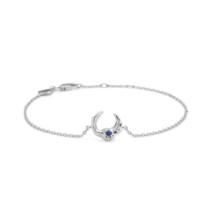Studio Z Lunar Solv Armband m. Blauer Zirkonia in Silberkette, schlicht und elegant. Modell 7157881-1
