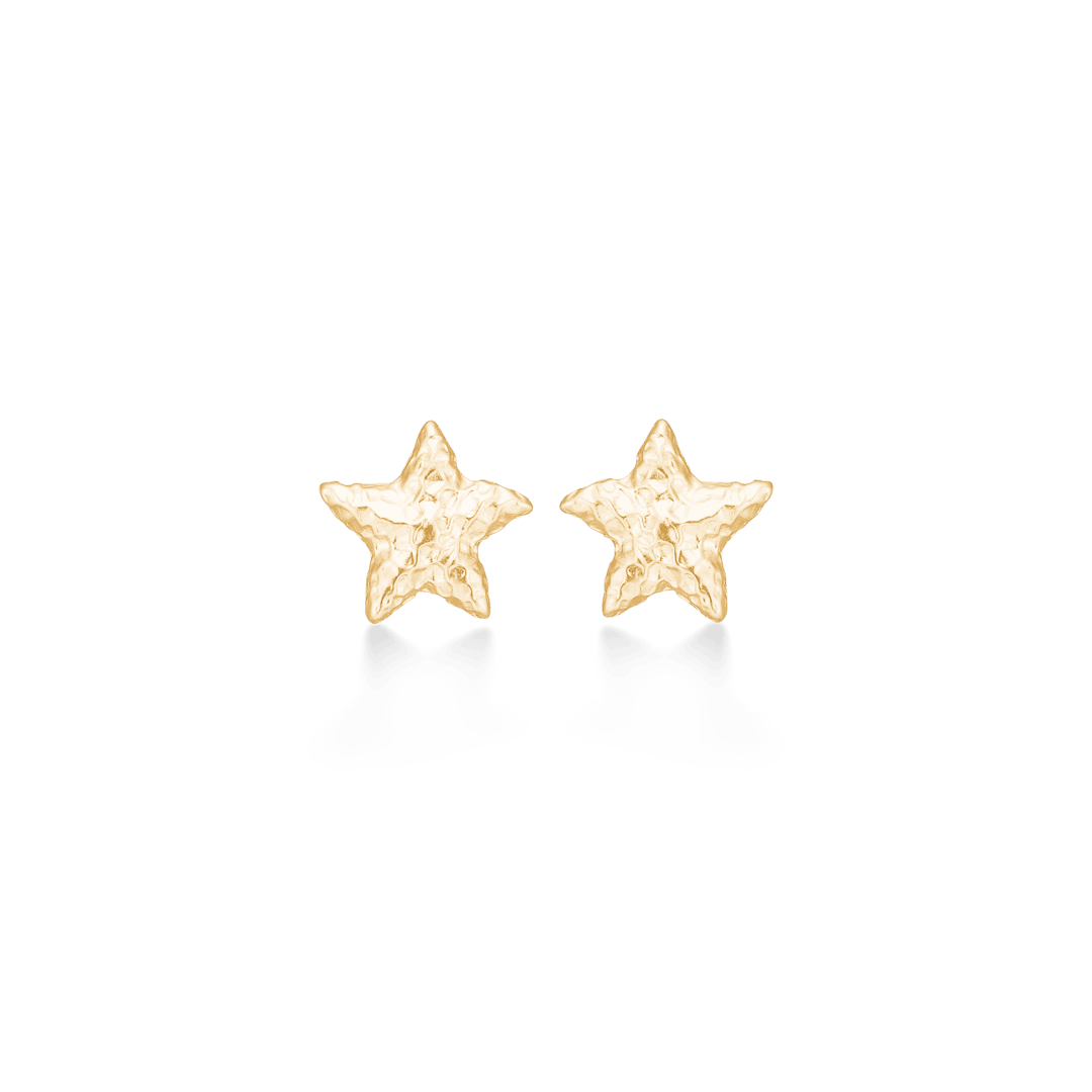 Studio Z Starfish Lustre vergoldete Seestern-Ohrringe in mittlerer Größe mit mattgoldenem Finish, Modell 7210902-1.