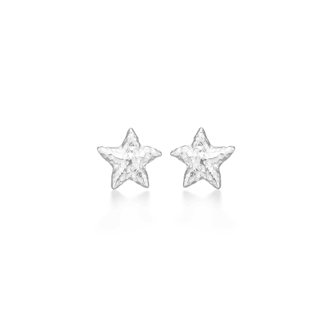 Studio Z Starfish Luster Silver Starfish Studs, glänzende sternförmige Ohrringe aus Silber. Modell 7110902-1