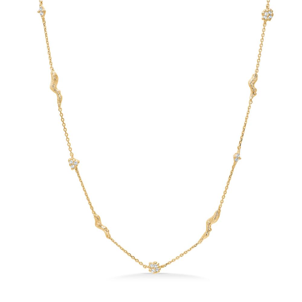 Studio Z Tangled Halskette vergoldet mit Zirkonia, elegante Kette mit kleinen funkelnden Steinen, Modell 7227845-1