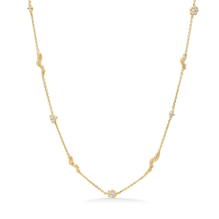 Studio Z Tangled Halskette vergoldet mit Zirkonia, elegante Kette mit kleinen funkelnden Steinen, Modell 7227845-1