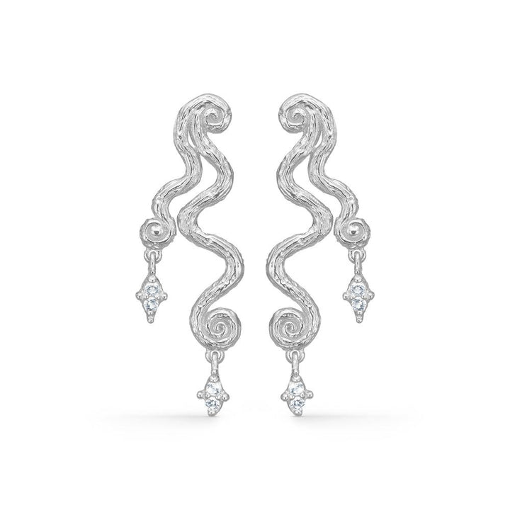 Studio Z Wave Sølv Øreringe Med Zirkonia - - 7117856