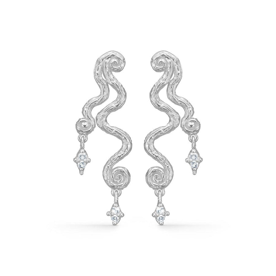 Studio Z Wave Sølv Øreringe Med Zirkonia - - 7117856