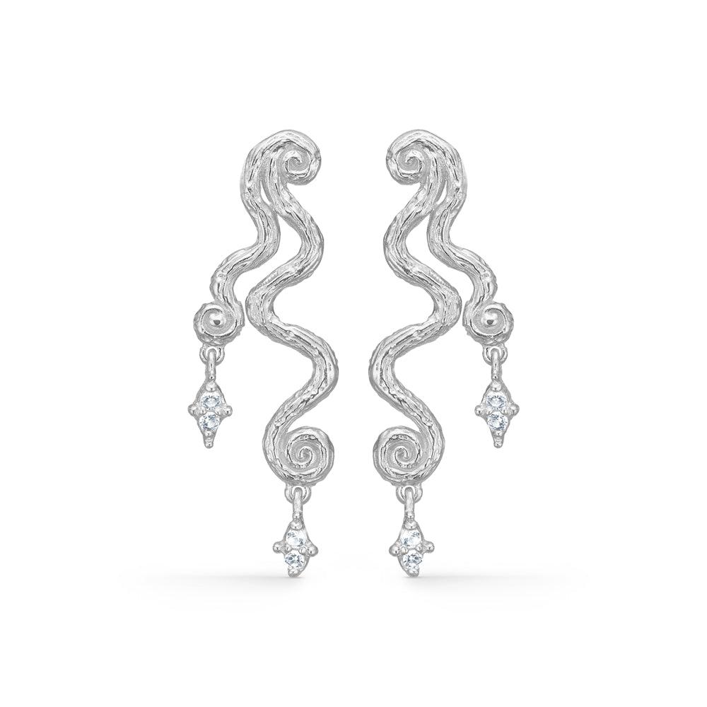 Studio Z Wave Sølv Øreringe Med Zirkonia - - 7117856