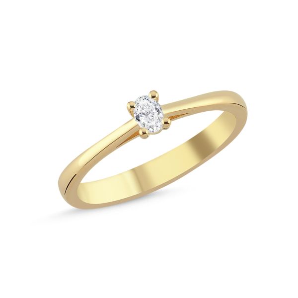 Nuran The One Oval Ring – 14 Karat Gold mit 0,13 ct W.Si-Diamant