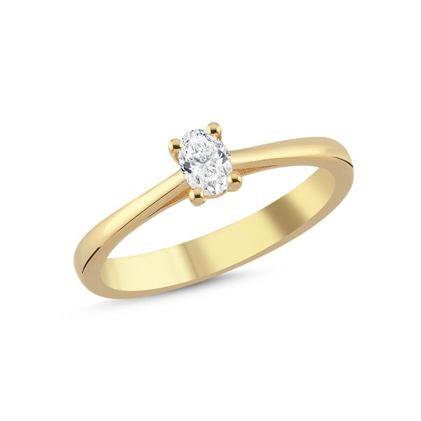 Nuran The One Oval Ring – 14 Karat Gold mit 0,23 ct W.Si-Diamant