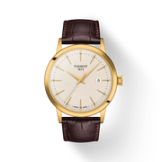 TISSOT CLASSIC DREAM 42 MM – GOLD-PVD/BRAUNES LEDERARMBAND