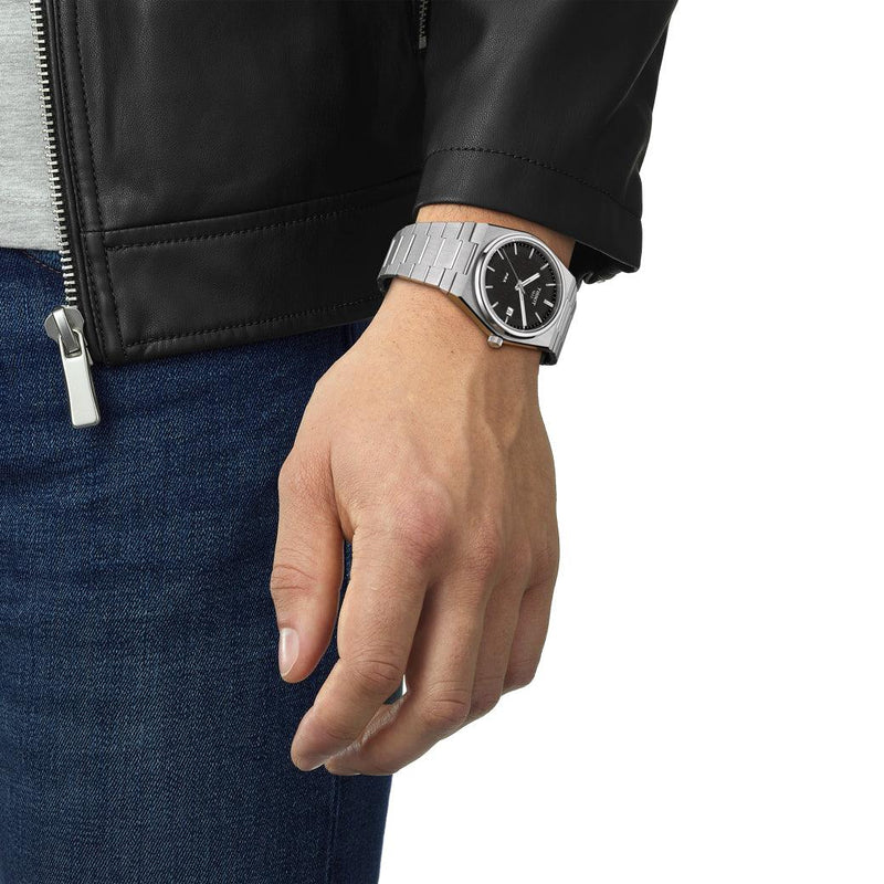 TISSOT PRX 40MM SORT URSKIVE - Herreur - T1374101105100