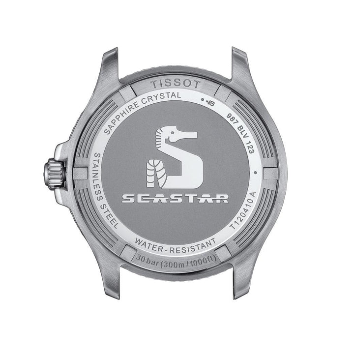 Tissot Seastar 1000 40-mm-Edelstahlgehäuse mit eingraviertem Seepferdchen, Modell T1204101105100