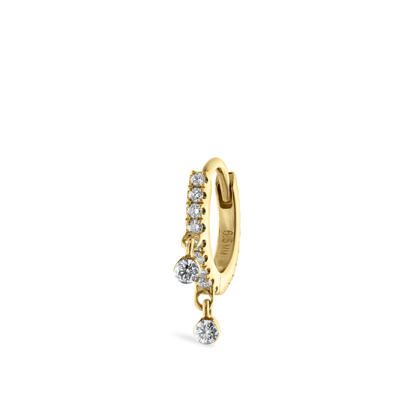 Maria Tash Diamond Eternity Double Dangle Hoop 6,5 mm