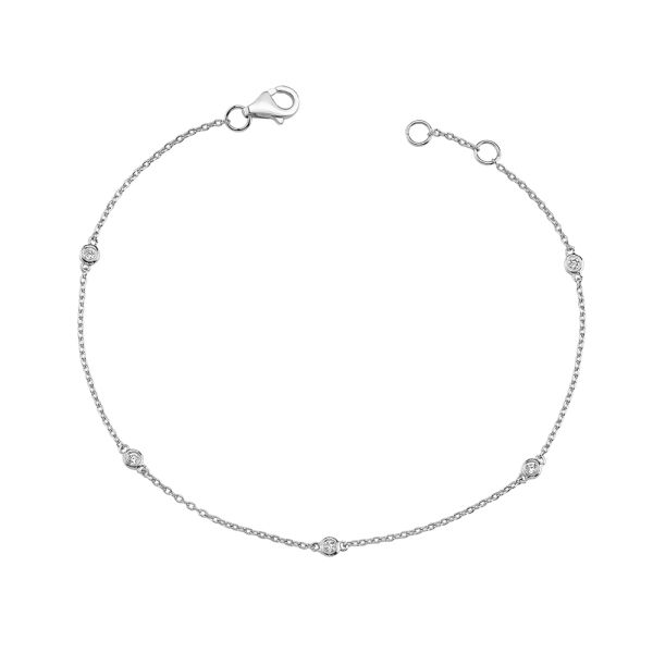 Nuran Zoe Armband – 14 Karat Weißgold & 5 Diamanten 