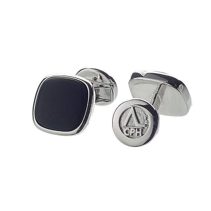 Alexander Lynggaard Hope Cufflinks Onyx zeigt elegante Manschettenknöpfe in Silber mit schwarzem Onyx-Detail. Modell H31101-1