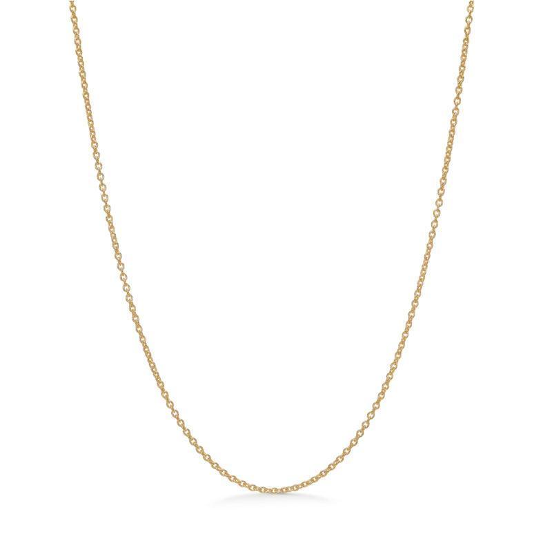 Anker Facet Silber vergoldete Halskette 45 cm, schlichte und klassische goldfarbene Kette auf weißem Hintergrund. Modell 9220100-1