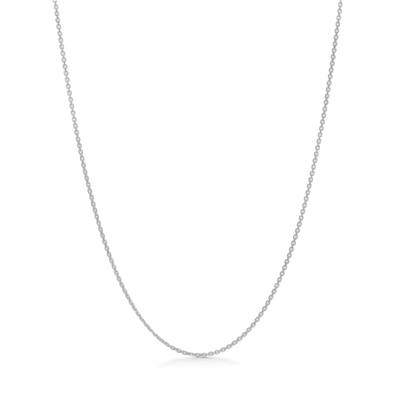 Anker Facet Silberhalskette 45 cm, schlicht auf weißem Hintergrund dargestellt, schlanke Kette in Silber. Modell 9120110-9120110-1