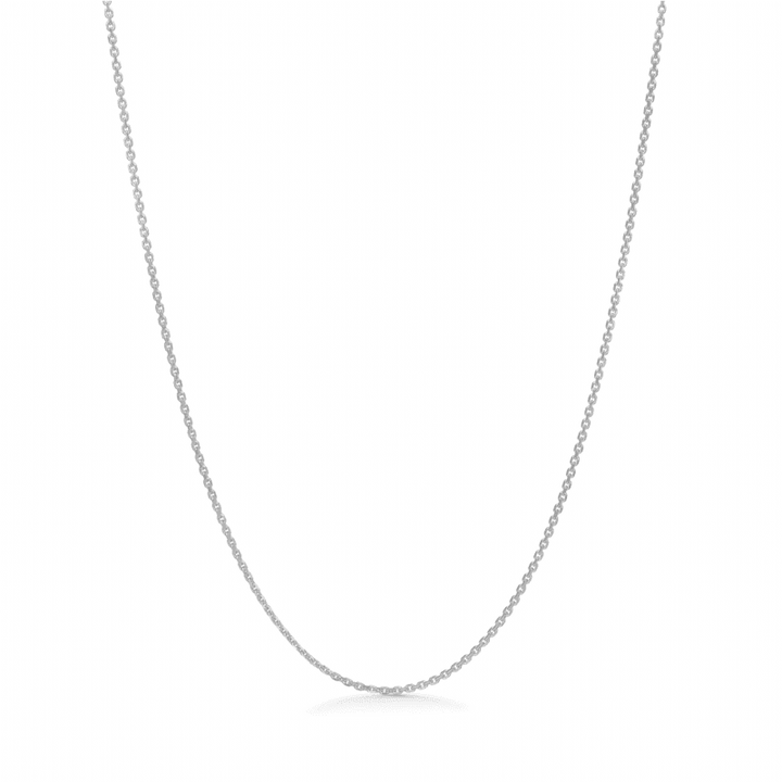 Anker Facet Silberhalskette 45 cm, schlicht auf weißem Hintergrund dargestellt, schlanke Kette in Silber. Modell 9120110-9120110-1
