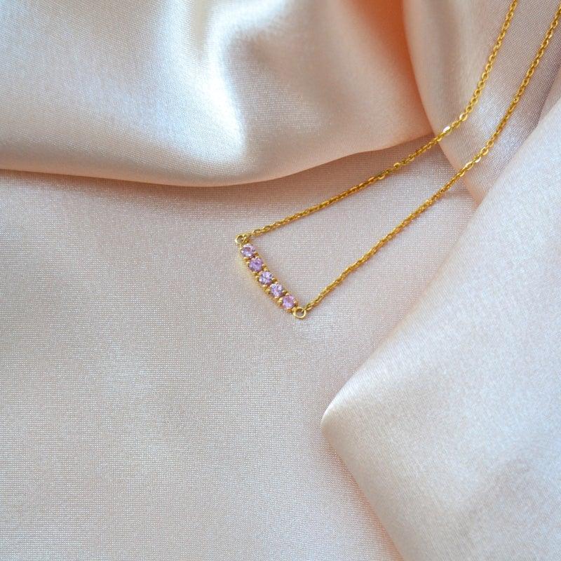 Anpé Atelier Lene Baby Pink Safirer Halskæde - Halskæde - 2501