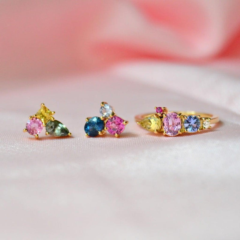 Anpé Atelier Unika Varnaya Ørestik med Safir - Øreringe - 23-Customized