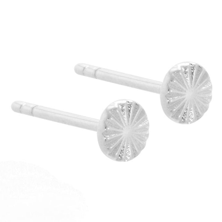 Aqua Dulce Line Coin-Ohrringe in Silber mit gemustertem Kreismotiv, schlichten und stilvollen Details. Modell 4116-4116-1